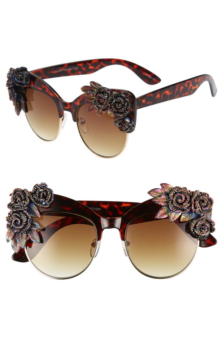 Women's Rad + Refined Flower Cat Eye Sunglasses - Tort/ Multi