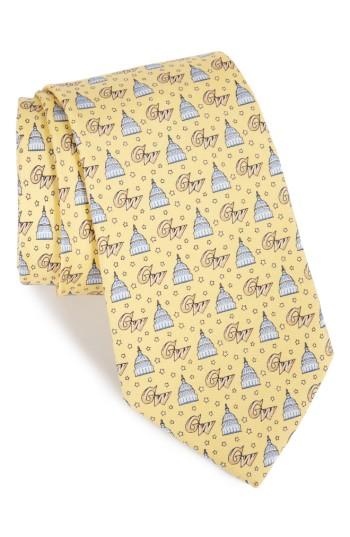 Men's Vineyard Vines George Washington University Silk Tie, Size - Yellow