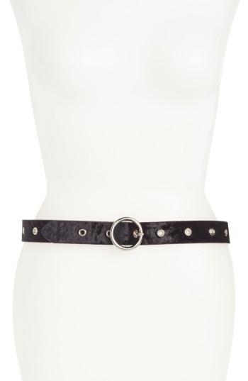 Women's Halogen Grommet Velvet Skinny Belt