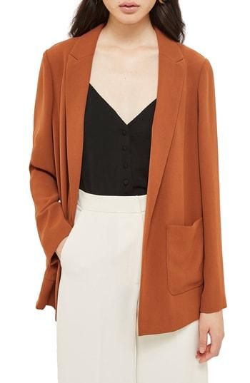 Women's Topshop Chuck On Blazer Us (fits Like 10-12) - Black