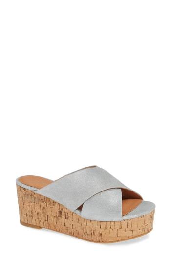 Women's Halogen Platform Wedge Sandal M - Metallic