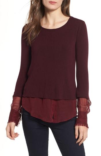 Women's Bailey 44 Double Speak Mock Layer Top - Burgundy