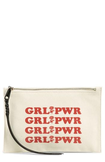 Rebecca Minkoff Girl Power Medium Zip Pouch - White