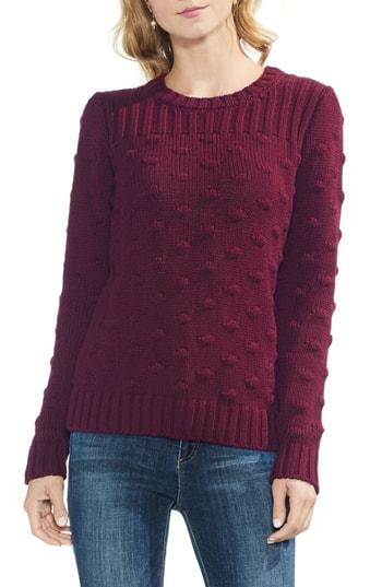 Women's Vince Camto Popcorn Stitch Cotton Sweater - Red