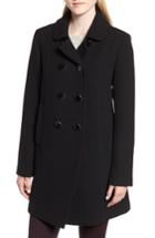 Women's Kate Spade New York Double Breasted Twill Coat - Black