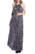 Women's Lilac Clothing Maternity/nursing Maxi Dress, Size - Black