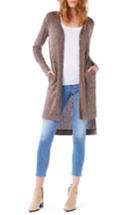 Women's Michael Stars Elbow Patch Long High/low Cardigan, Size - Pink