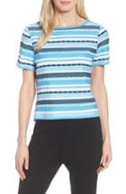 Women's Ming Wang Stripe Jacquard Top - Blue