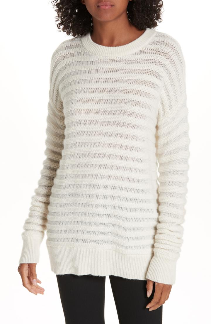 Women's J.crew Collection Cable Mock Neck Sweater, Size - Blue