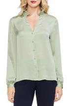 Women's Vince Camuto Ruffle Neck Button Front Top