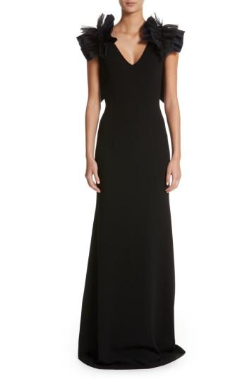 Women's Sachin & Babi Noir Organza Ruffle Gown