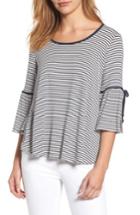 Women's Bobeau Stripe Bell Sleeve Tee - Blue