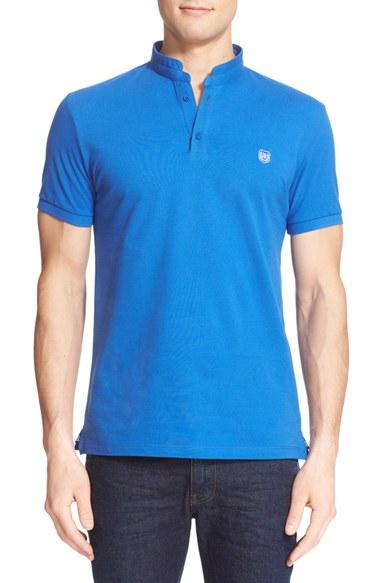 Men's The Kooples Band Collar Polo - Blue