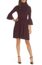 Women's Eliza J Turtleneck Sweater Dress, Size - Burgundy