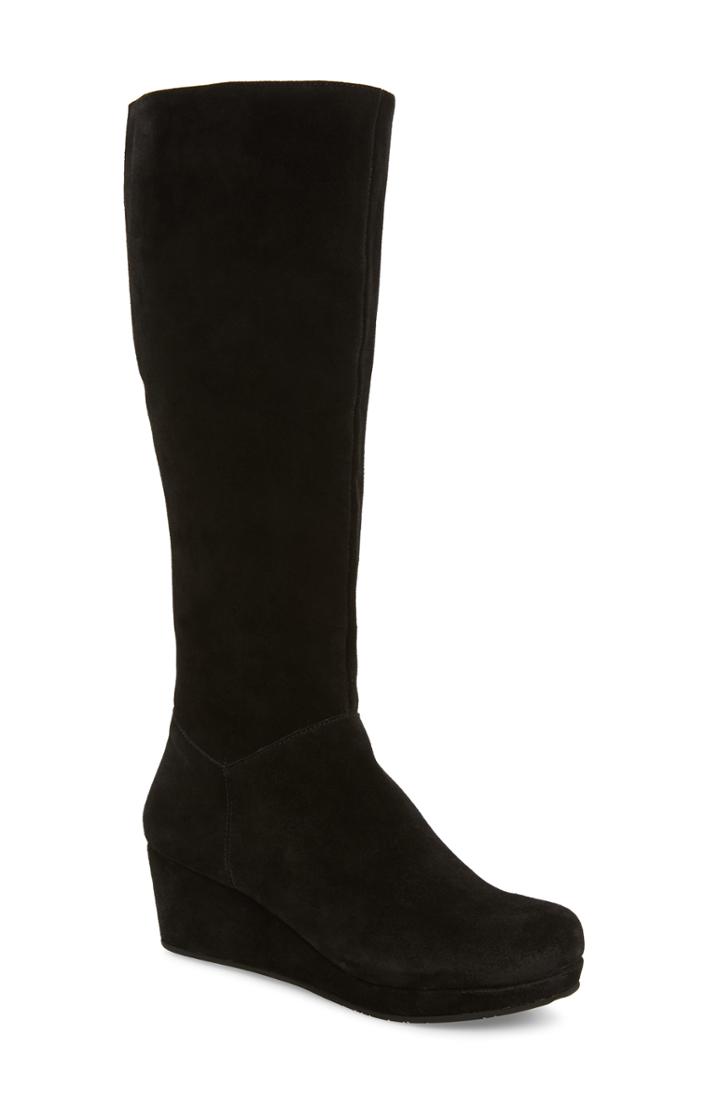 Women's Chocolat Blu Yiga Knee High Wedge Boot .5 M - Black