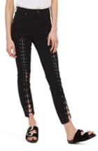 Women's Topshop Jamie Front Laced Skinny Jeans X 30 - Black