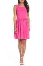 Petite Women's Eliza J Fit & Flare Dress P - Pink