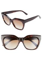 Women's Balenciaga 54mm Cat Eye Sunglasses - Dark Havana/ Gradient Brown