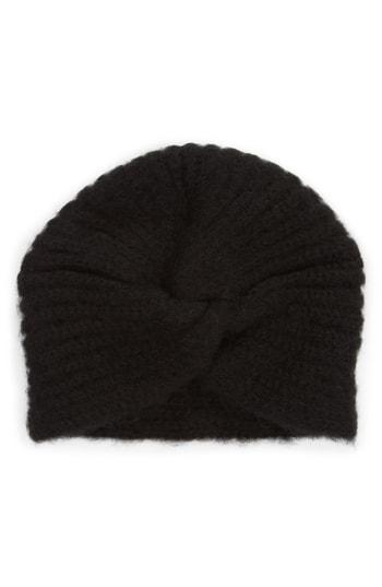 Women's Something Navy Turban Beanie - Black