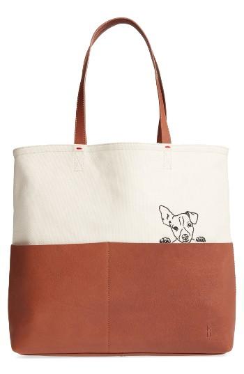 Ed Ellen Degeneres Henlee Canvas & Leather Tote - Brown