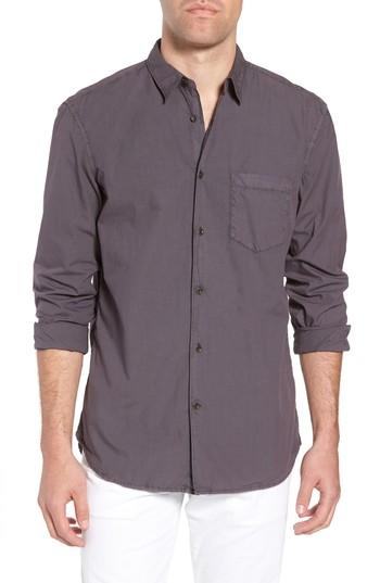 Men's French Connection Regular Fit Poplin Sport Shirt, Size - Grey