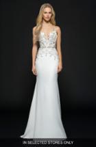 Women's Hayley Paige Edie Silk Crepe Trumpet Gown, Size - Ivory