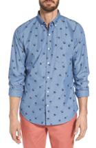 Men's Bonobos Slim Fit Print Sport Shirt, Size R - Blue