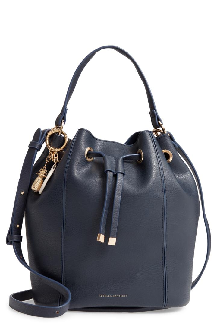 Estella Bartlett Copperfield Faux Leather Drawstring Bag - Blue