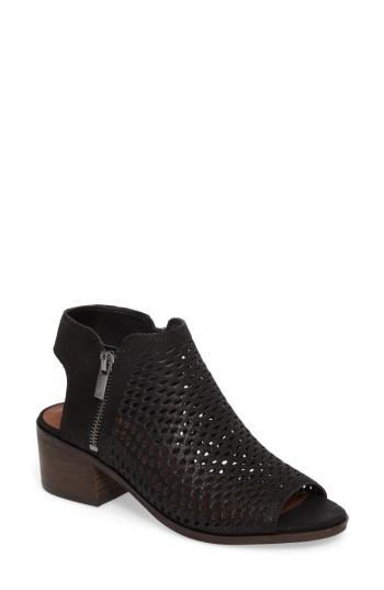 Women's Lucky Brand Nelwyna Perforated Bootie Sandal M - Black