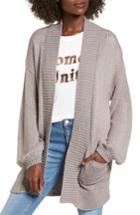 Women's Bp. Blouson Sleeve Knit Cardigan, Size - Grey