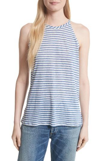 Women's Joie Odelia Stripe Linen Jersey Tank - White