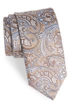 Men's David Donahue Paisley Silk Tie, Size - Beige