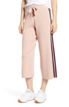 Women's Noisy May Shea Side Stripe Wide Leg Crop Sweatpants - Pink