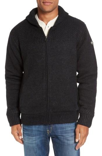 Men's Schott Nyc Lined Wool Zip Sweater - Black