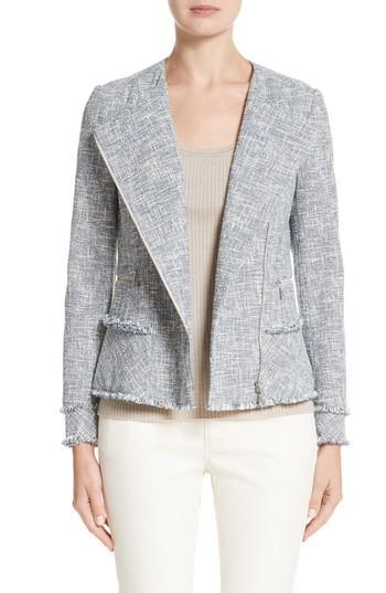 Women's Lafayette 148 New York Owen Tweed Jacket - Grey