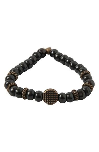 Men's Mr. Ettika Wood & Brass Stretch Bracelet