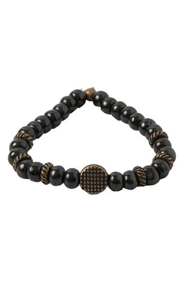 Men's Mr. Ettika Wood & Brass Stretch Bracelet