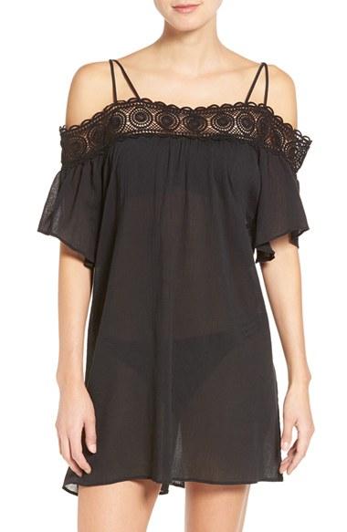 Women's La Blanca 'island Fare' Cotton Cover-up Slipdress /x-large - Black