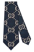 Men's Gucci Link Cotton Tie, Size - Blue