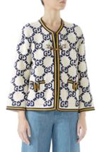 Women's Gucci Gg Textured Silk, Wool & Linen Tweed Jacket