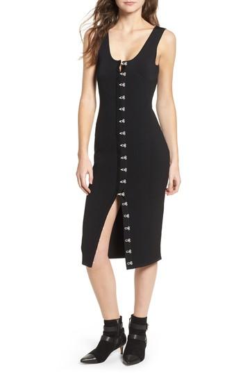 Women's Topshop Unique Hook Front Pointelle Midi Dress