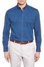 Men's Peter Millar Crown Vintage Regular Fit Denim Sport Shirt, Size - Blue