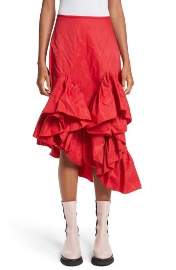 Women's Marques'almeida Melted Frill Skirt Us / 6 Uk - Red