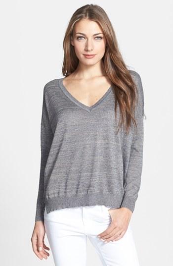 Joie 'calee' Metallic Sweater Dark Heather Grey/ Silver