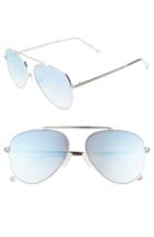 Women's Colors In Optics Cosmic 58mm Aviator Sunglasses - Silver/ Blue