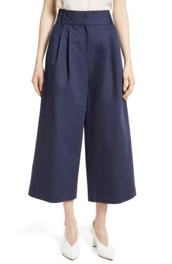 Women's Tibi Chassis Plain Weave Crop Pants - Blue