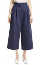 Women's Tibi Chassis Plain Weave Crop Pants - Blue