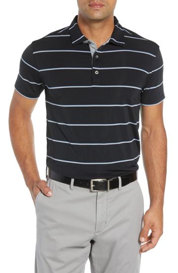 Men's Bobby Jones Rule 18 Alliance Stripe Tech Polo - Black