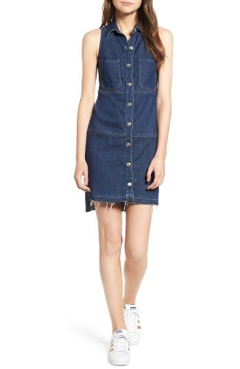 Women's 7 For All Mankind Step Hem Denim Shirtdress - Blue