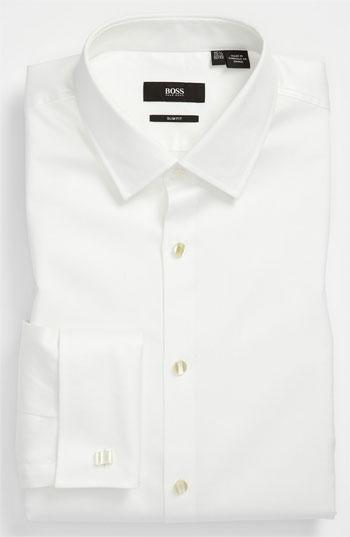 Men's Boss Jameson Slim Fit Diamond Weave French Cuff Tuxedo Shirt